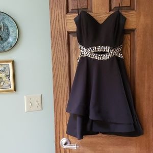 Strapless black dress